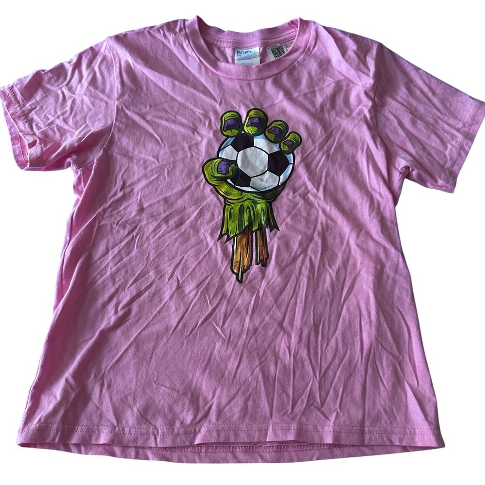 Port Authority Girls Pink Soccer T-Shirt - Size Small